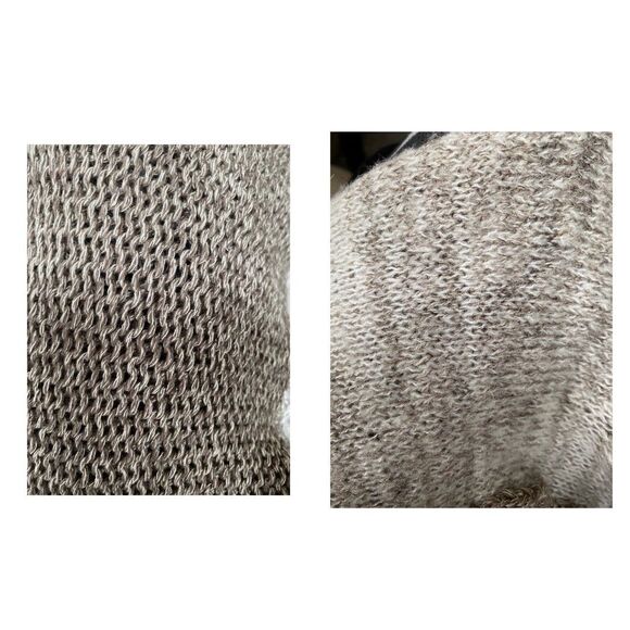 Free People Boho Open Knit Peplum Hem Sweater Tunic Brown Beige Taupe Size S - Picture 11 of 12